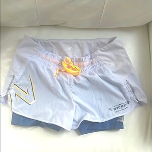 New Balance United Airlines NYC Half White and Blue shorts